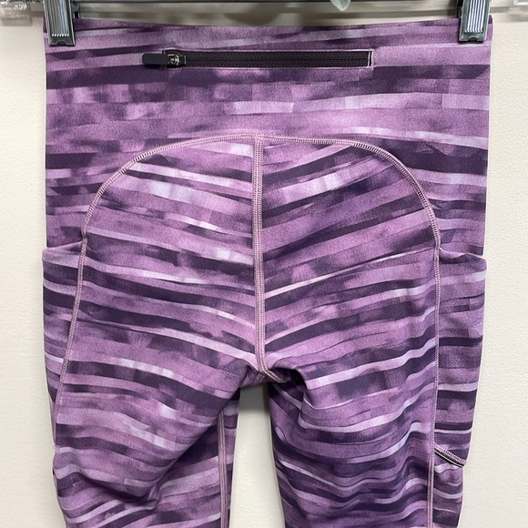 Lululemon Speed Up Crop Legging Purple Multi Print Back Zip Pocket 2 - Picture 5 of 15